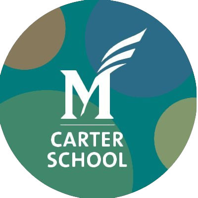 (circular logo for the George Mason University Carter School)